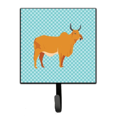Carolines Treasures Zebu Indicine Cow Blue Check Leash or Key Holder BB7999SH4